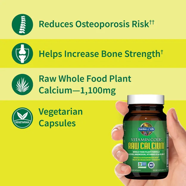 Garden of Life Raw Calcium with Magnesium, Vitamin C and Vitamin D (60 Day Supply)