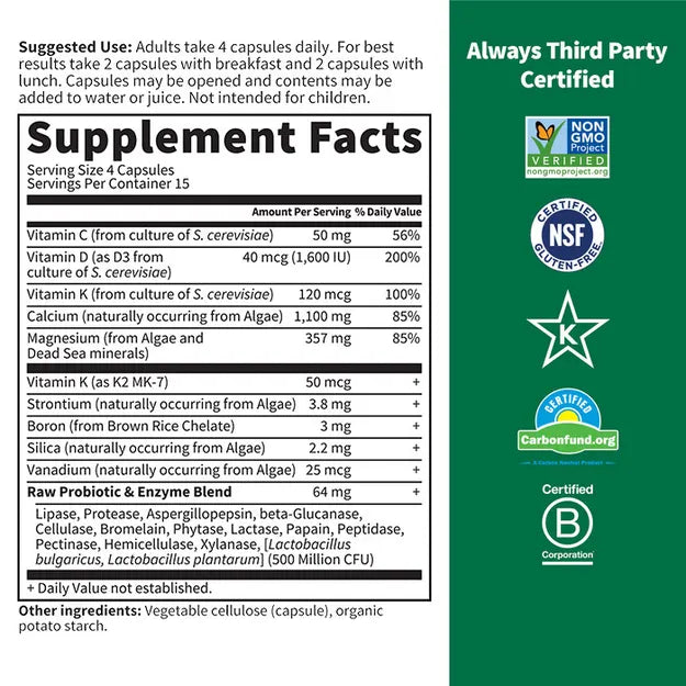 Garden of Life Raw Calcium with Magnesium, Vitamin C and Vitamin D (60 Day Supply)