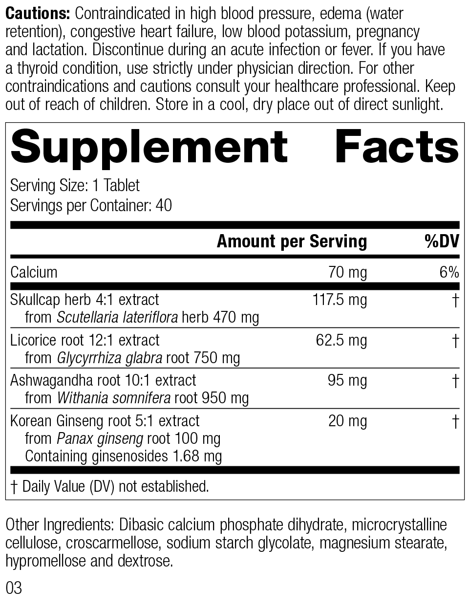 Mediherb Ashwagandha Complex Adaptogen (40 Day Supply)