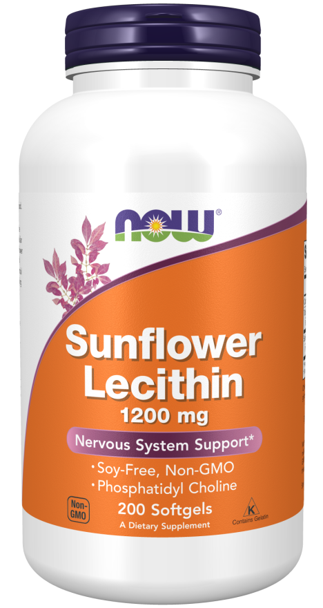 NOW Sunflower Lecithin BRAIN BOOST & Nervous System Support (180 Day Supply)